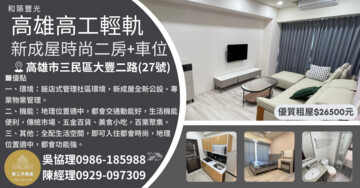 高雄高工輕軌新成屋時尚二房+車位ABE001~27 - Image 1