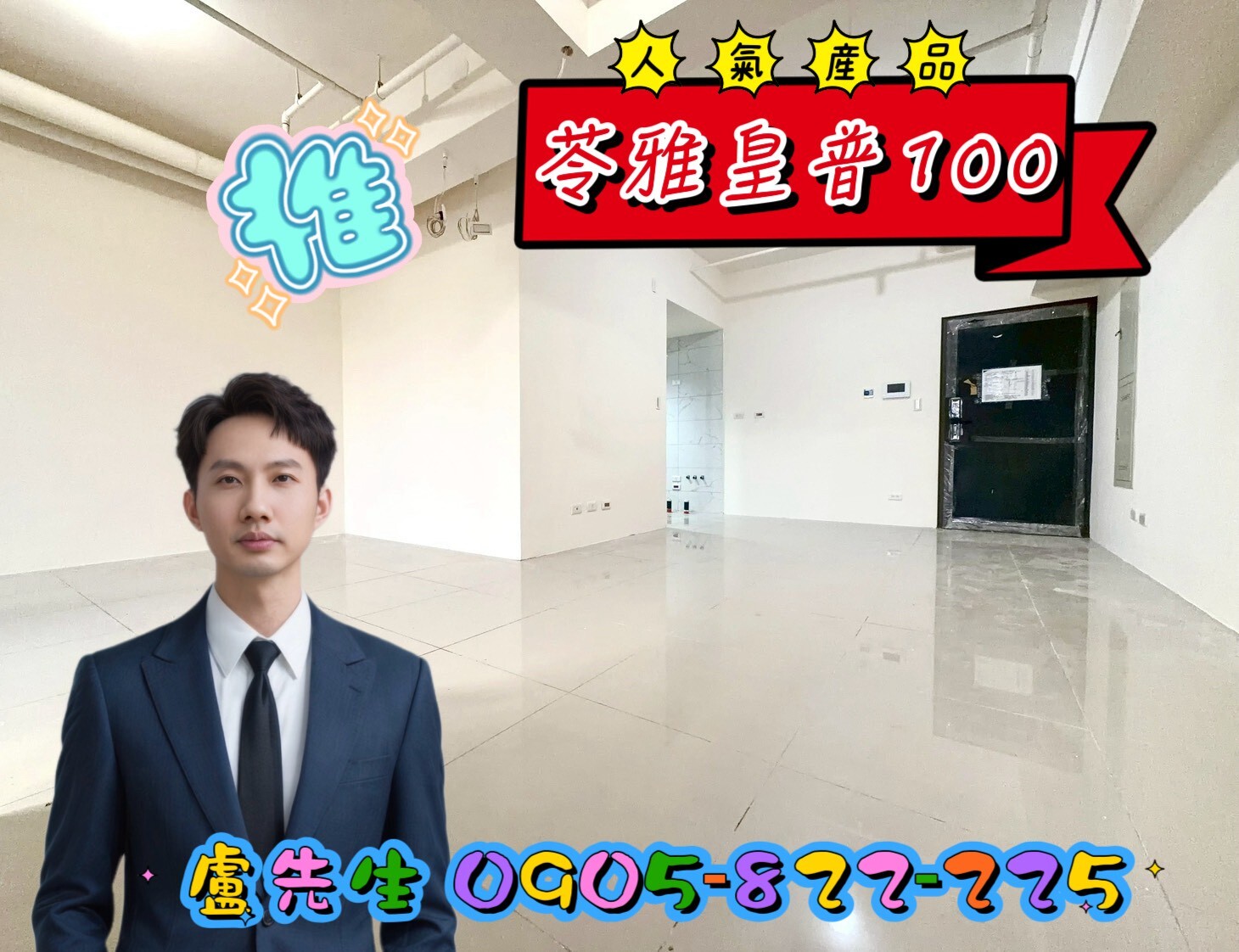 獨家 皇普摩天100★武廟商圈︱全新可隔二房車位