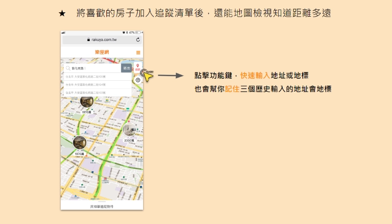 之前找過的路段，貼心記住，方便隨時查找比較。(圖片來源樂屋網)